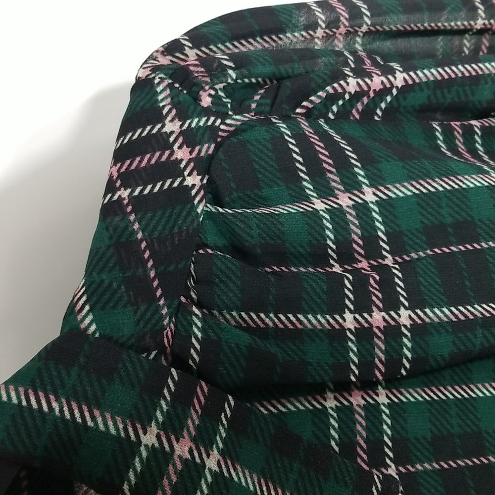 {Ann Taylor} Plaid Sheer Sleeve Shirt Size Small - Picture 9 of 16